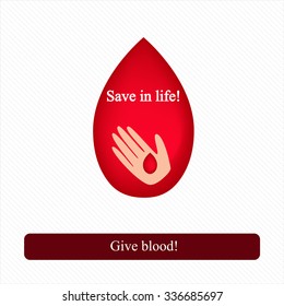Blood transfusion. Blood donor. Call to donate blood. Vector illustration.