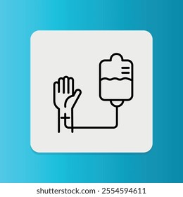 Blood Transfusion icon. Editable stroke. Vector illustration.