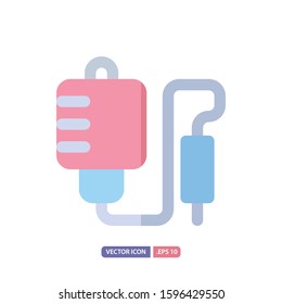 blood transfusion icon in flat style. Vector logo design template. Modern design icon, symbol, logo and illustration. Vector graphics illustration and editable stroke. Isolated on white background.