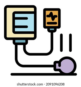 Blood transfusion icon. Outline blood transfusion vector icon color flat isolated