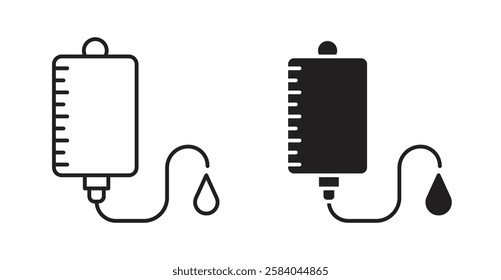 Blood transfusion icon set in thin line. vector illustrations for web