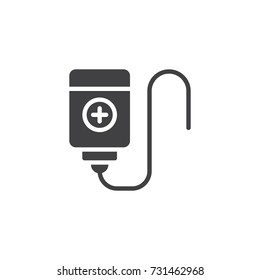 Blood transfusion icon vector, filled flat sign, solid pictogram isolated on white. Symbol, logo illustration.