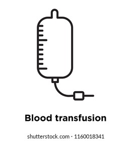 Blood transfusion icon vector isolated on white background, Blood transfusion transparent sign , sign and symbols in thin linear outline style