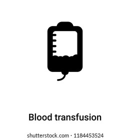 Blood transfusion icon vector isolated on white background, logo concept of Blood transfusion sign on transparent background, filled black symbol