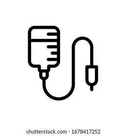 Estilo de línea vectorial del icono de transfusión sanguínea