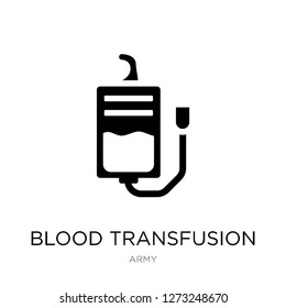 blood transfusion icon vector on white background, blood transfusion trendy filled icons from Army collection, blood transfusion simple element illustration