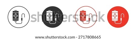 Blood transfusion icons simple flat silhouette vector illustration