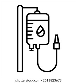Blood Transfusion Line Icon Vector Illustration