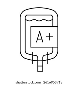 blood for transfusion line icon vector. blood for transfusion sign. isolated contour symbol black illustration