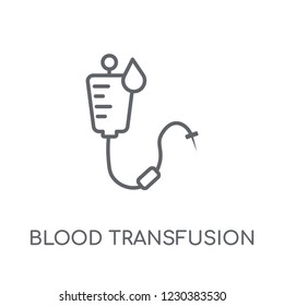 Blood transfusion linear icon. Modern outline Blood transfusion logo concept on white background from Health and Medical collection. Suitable for use on web apps, mobile apps and print media.