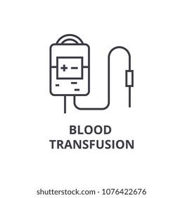 blood transfusion system thin line icon, sign, symbol, illustation, linear concept, vector 