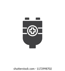 Blood transfusion system vector icon. filled flat sign for mobile concept and web design. Blood donation simple solid icon. Symbol, logo illustration. Pixel perfect vector graphics