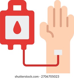 Blood transfusion vector design in modern style, healthcare service and HIV safety awareness concept, medical illustration. Flat Icon