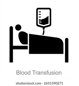 Diseño de concepto de icono de Vector de transfusión de sangre