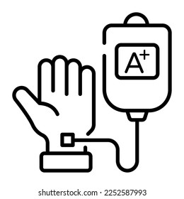 Blood transfusion vector icon in modern and trendy style, easy to use