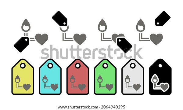 Blood Transfusion Vector Icon Tag Set Stock Vector (Royalty Free ...