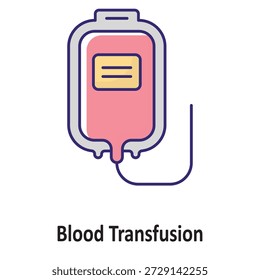 Icono de Vector de transfusión de sangre que puede modificarse o editarse fácilmente

