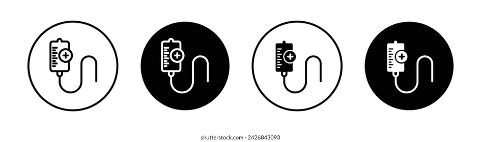 Icon-Illustration der Bluttransfusionsvektorlinie.