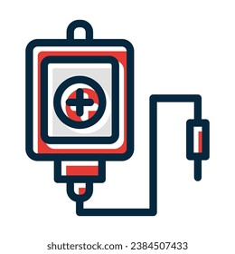 La Línea Gruesa Del Vector De Transfusión De Sangre Llenó Iconos De Colores Oscuros Para Uso Personal Y Comercial.
