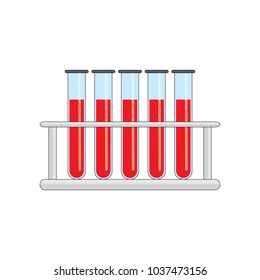 Blood Tube Icon Vector.test Tube On Rack