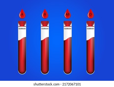  BLOOD TUBE with separation blood type vector illustration