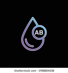 Blood Type AB blue gradient vector icon