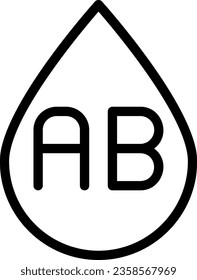 blood type ab line icon illustration vector