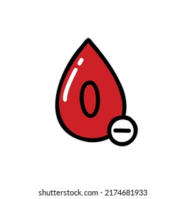 ícono de doodle de tipo sanguíneo, ilustración vectorial