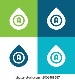 Blood Type Flat four color minimal icon set