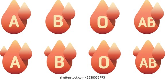 blood type group cells collection A B O AB liquid red