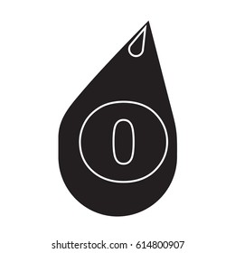blood type icon flat black