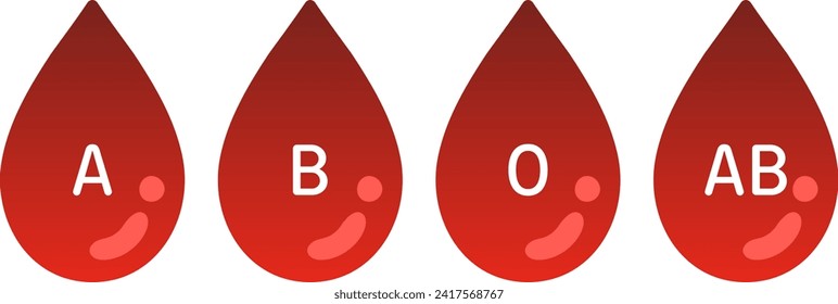 Blood Type Isolated Vector Icons