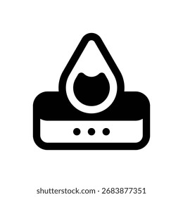 Blood type. Outlined stroke vector icon with black-filled details.