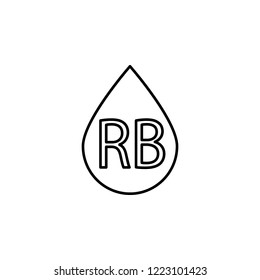 blood  type RB icon. Element of blood donation icon. Thin line icon for website design and development, app development