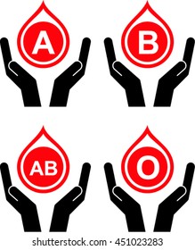 Blood type, Vector illustration set.
