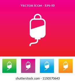 Blood Unit Icon in Colored Square box. eps-10