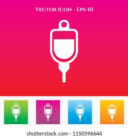 Blood Unit Icon in Colored Square box. eps-10