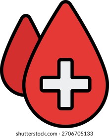 Projeto de vetor de sangue em estilo moderno, doação e conceito de sensibilização para o teste de HIV, ilustração médica de saúde. Ícone Linha Preenchida