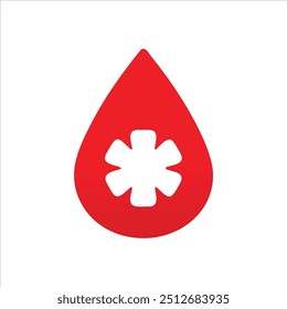 Logotipo de la gota del Vector de sangre, icono de la gota de sangre