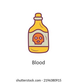 Blood vector filled outline Icon Design illustration. Halloween Symbol on White background EPS 10 File