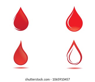 Red Blood Drops Icons Bleeding Symbols Stock Vector (Royalty Free ...