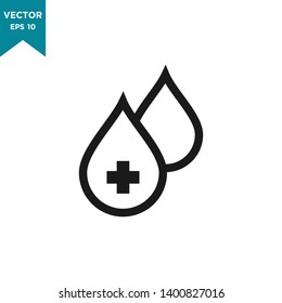 blood vector icon, drop icon in trendy flat design 