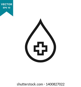 blood vector icon, drop icon in trendy flat design 