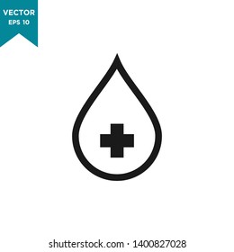 blood vector icon, drop icon in trendy flat design 