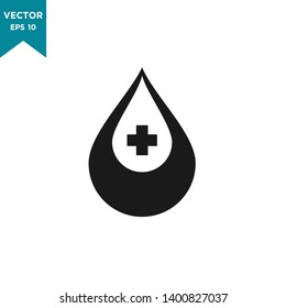 blood vector icon, drop icon in trendy flat design 