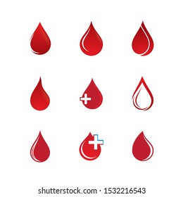 Red Blood Drops Icons Bleeding Symbols Stock Vector (Royalty Free ...