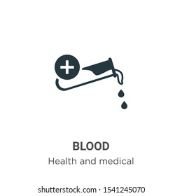 Blood vector icon on white background. Flat vector blood icon symbol sign from modern health and medical collection for mobile concept and web apps design.