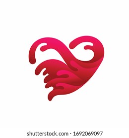 Logo del vector de sangre, diseño del logotipo del amor