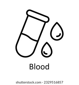 Ilustración de diseño de iconos del contorno del vector de sangre. Símbolo médico y de salud sobre fondo blanco archivo EPS 10