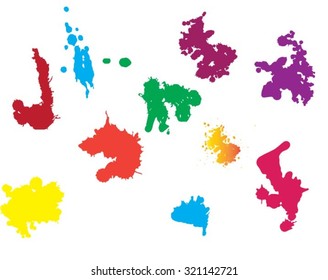 Blood Vector Splat Set . Bright Red Ink Splats . Spray Paint Splatters . Vector Paint Splats .Ink Blots and Splashes . Grunge Ink Stains . Distress Vector Stains for Grunge Effects . Ink Splats .